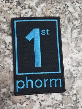 1st Phorm Embroidered Velcro Patch - Black & Bright Blue